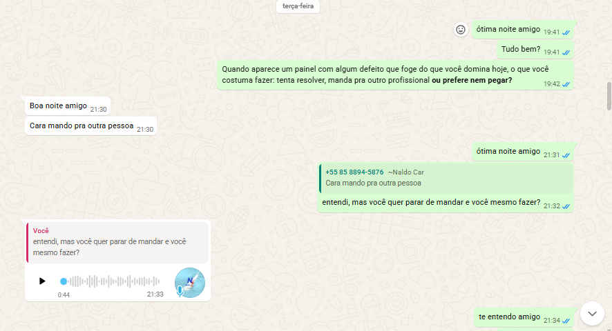 Conversa real de WhatsApp: 5º contato: o lead respondeu